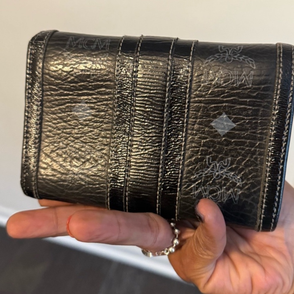 MCM Black and Silver Leather Wallet - Picture 2 of 9